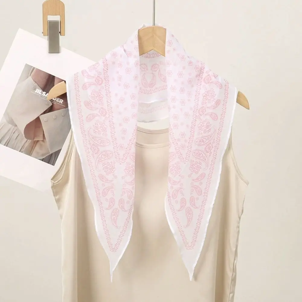 New Fashion Cashew Nut Silk Scarf Thin Bib Sunscreen Neckerchief Decoration High End Neck Clavicle Protection Spring Autumn