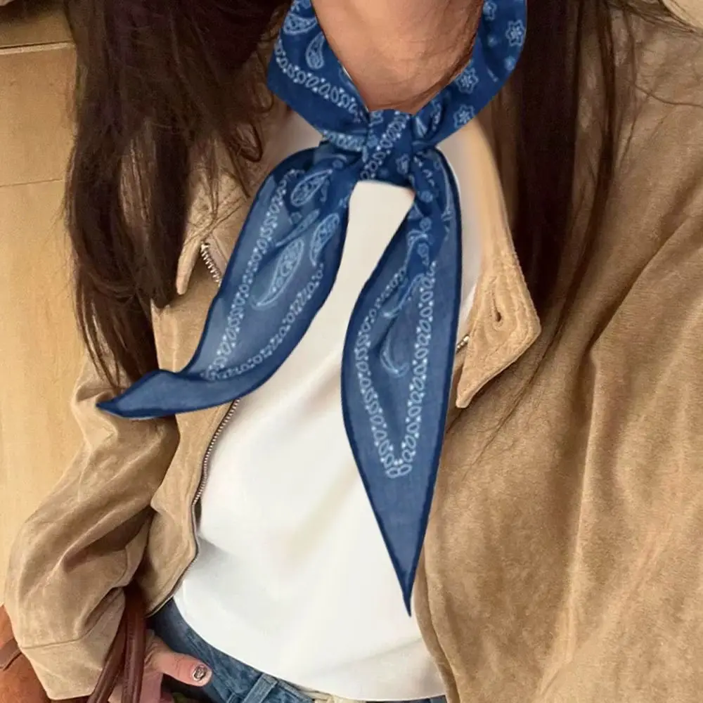 New Fashion Cashew Nut Silk Scarf Thin Bib Sunscreen Neckerchief Decoration High End Neck Clavicle Protection Spring Autumn