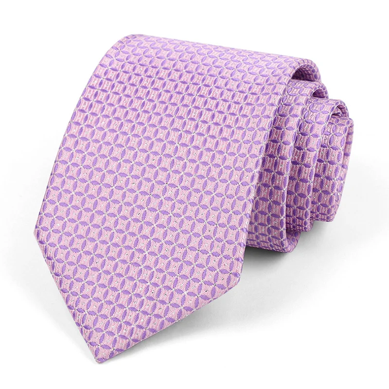 Luxury 8CM Mens Necktie Purple Color Stripes Floral Plaid Solid Dot Ties For Man Groom Neck Tie For Business Wedding Party