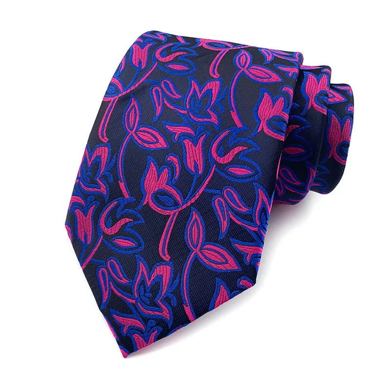 Luxury 8CM Mens Necktie Purple Color Stripes Floral Plaid Solid Dot Ties For Man Groom Neck Tie For Business Wedding Party