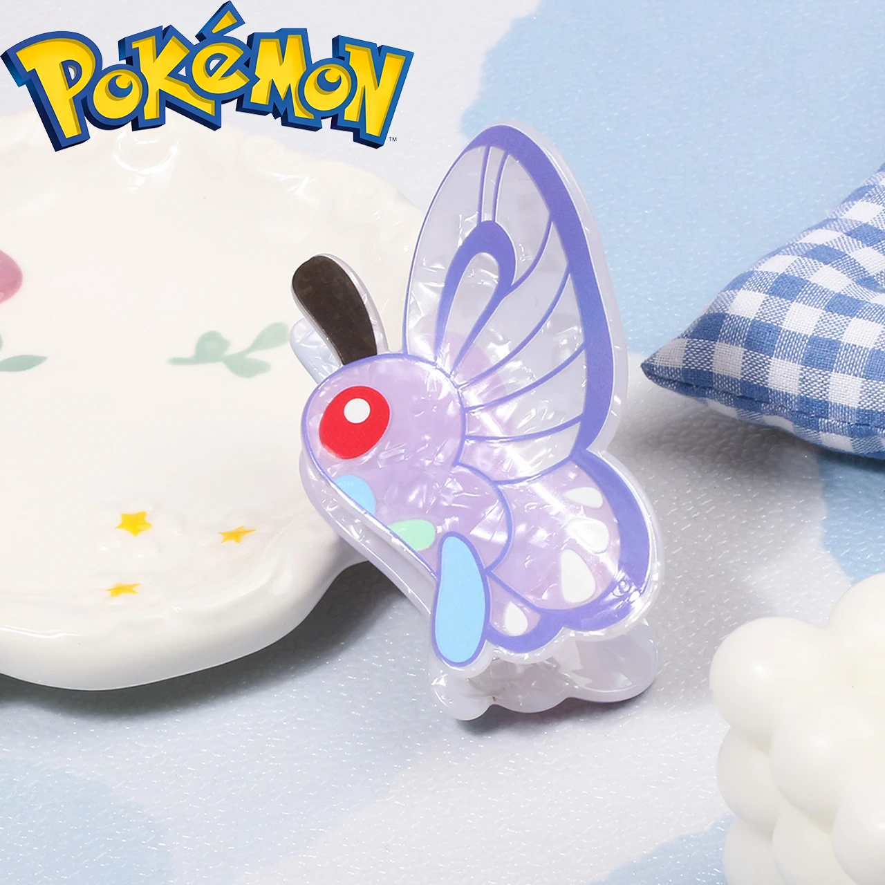 Pocket Monsters Butterfly Hair Claw Clips Cartoon Anime Design for Women & Girls Valentine Gift