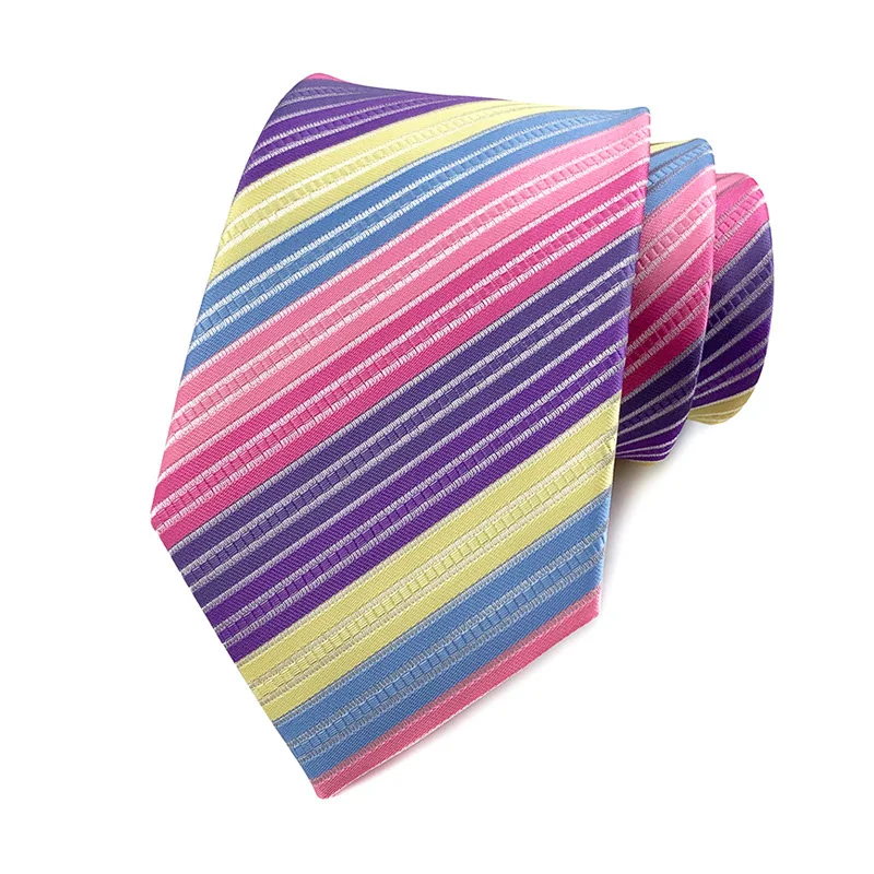 50 Colors Luxury 8CM Mens Necktie Pink Color Stripes Floral Plaid Solid Ties For Man Groom Neck Tie For Business Wedding Party
