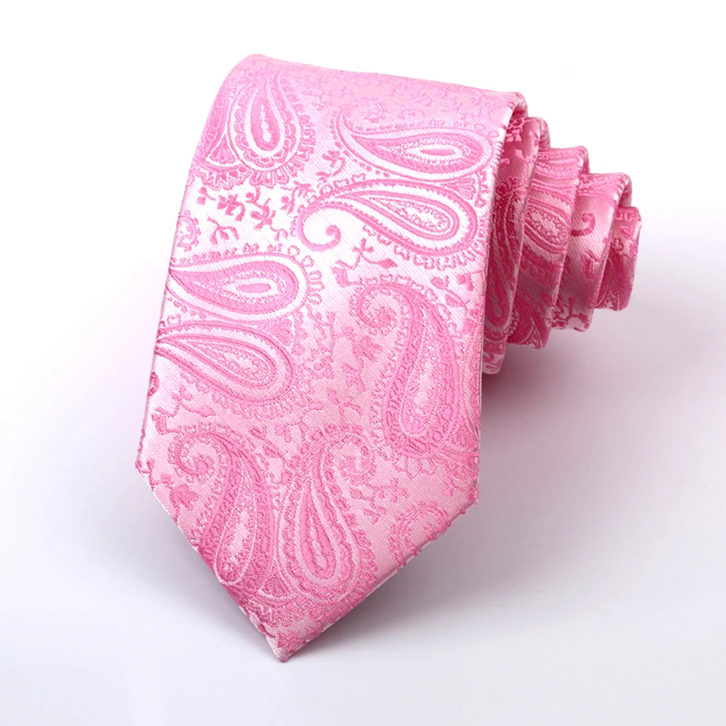 50 Colors Luxury 8CM Mens Necktie Pink Color Stripes Floral Plaid Solid Ties For Man Groom Neck Tie For Business Wedding Party