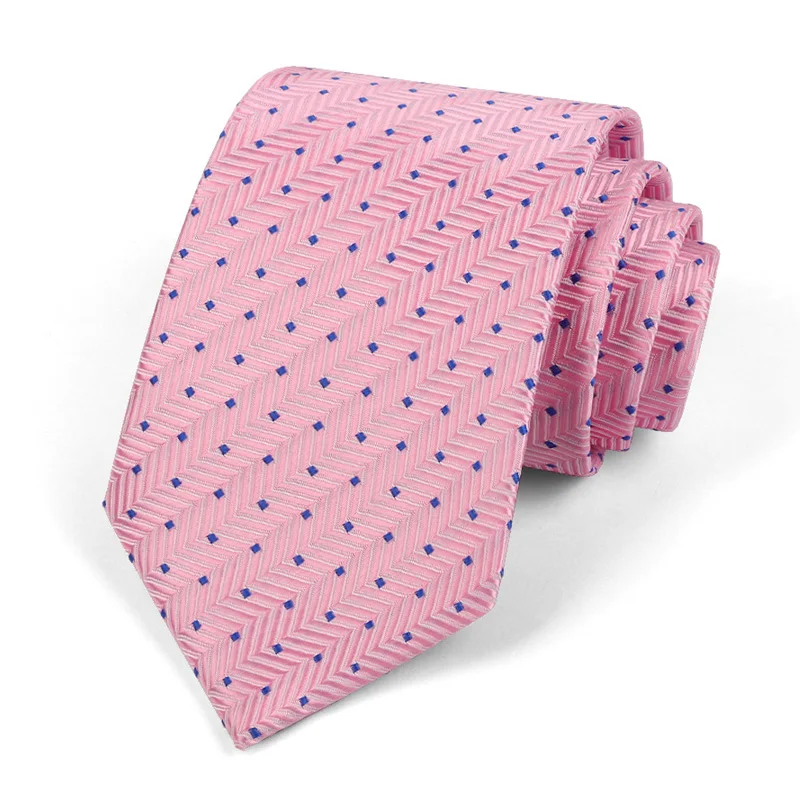 50 Colors Luxury 8CM Mens Necktie Pink Color Stripes Floral Plaid Solid Ties For Man Groom Neck Tie For Business Wedding Party
