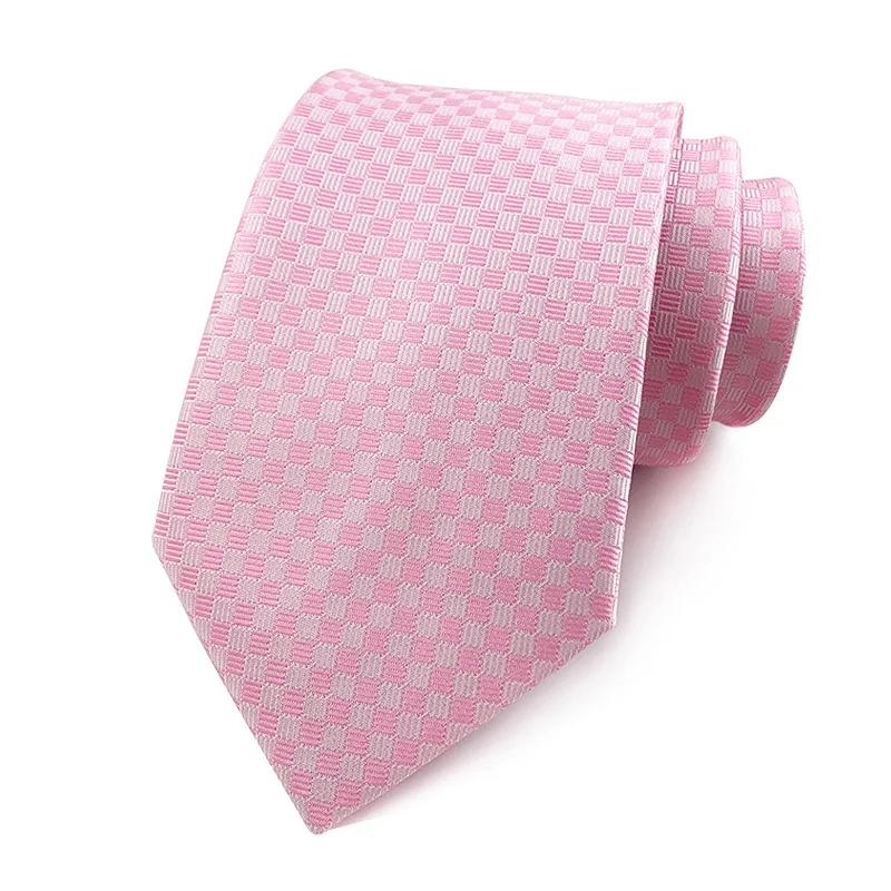 50 Colors Luxury 8CM Mens Necktie Pink Color Stripes Floral Plaid Solid Ties For Man Groom Neck Tie For Business Wedding Party