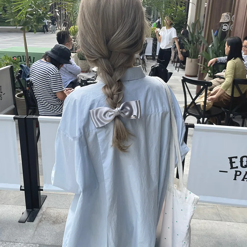 Women's Hair Clip Sweet Style French Double Bow Spring Clip Sweet Hair Stereo Clip Kawaii Hair Accessories Bow Clip Hair Band
