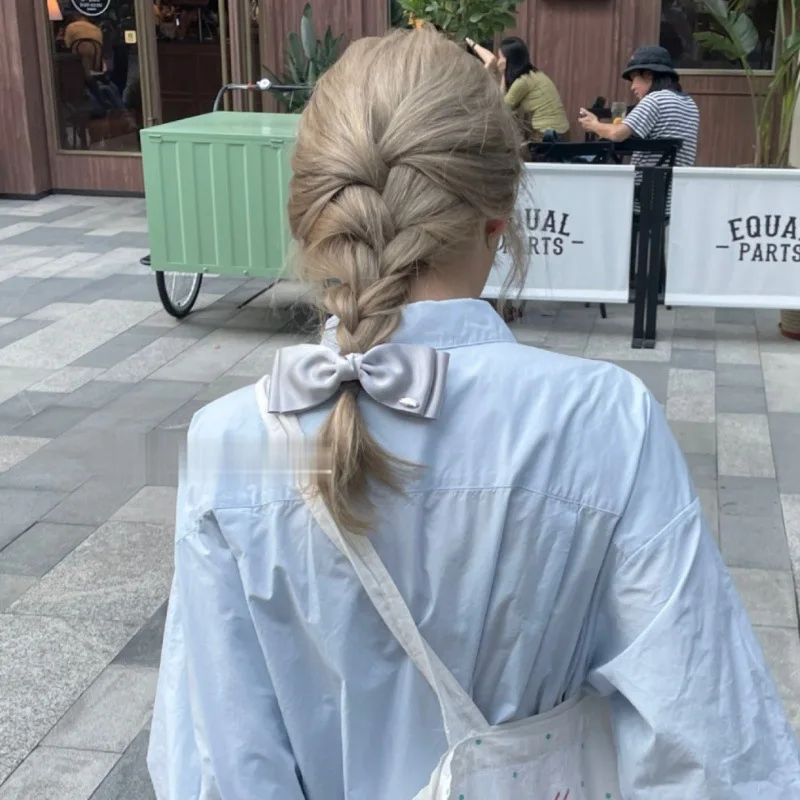 Women's Hair Clip Sweet Style French Double Bow Spring Clip Sweet Hair Stereo Clip Kawaii Hair Accessories Bow Clip Hair Band