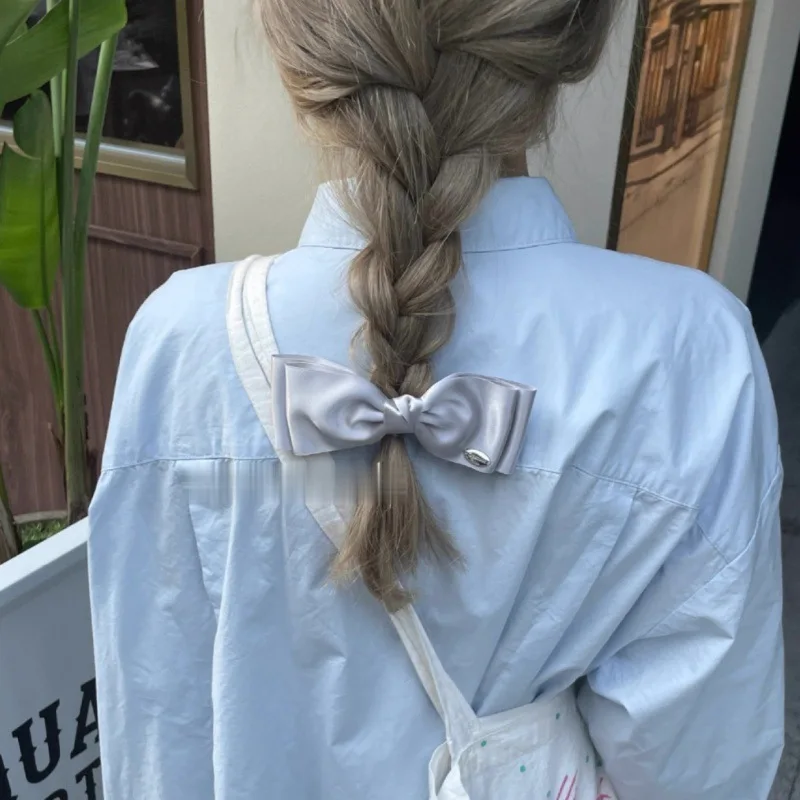 Women's Hair Clip Sweet Style French Double Bow Spring Clip Sweet Hair Stereo Clip Kawaii Hair Accessories Bow Clip Hair Band