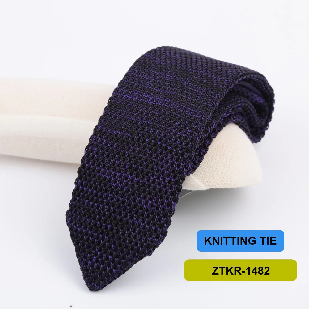 7cm Knitted Ties For Men Slim Fashion Neckties Striped Solid Plain Black Red Knit Tie Men Wedding Daily Casual Neck Cravatas