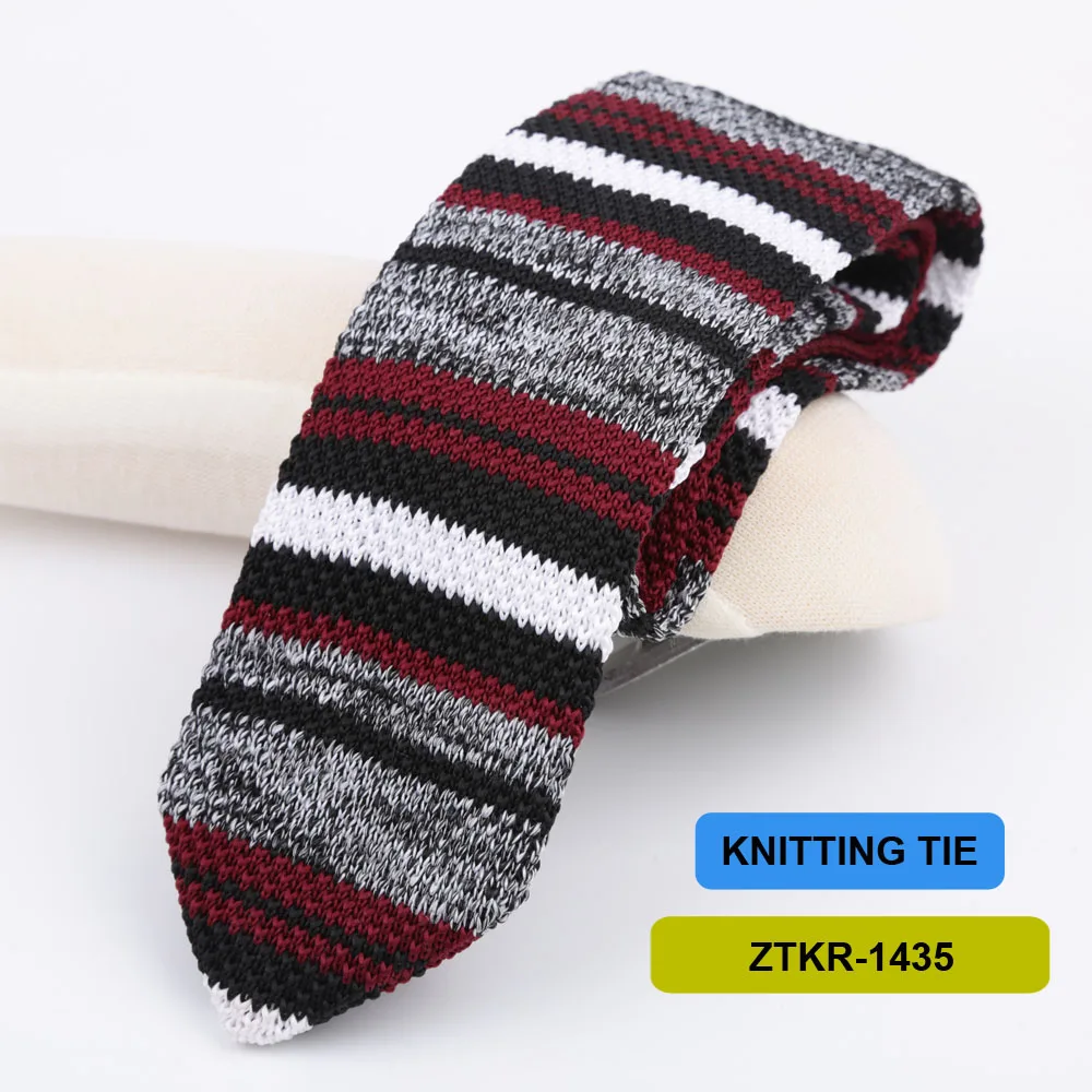 7cm Knitted Ties For Men Slim Fashion Neckties Striped Solid Plain Black Red Knit Tie Men Wedding Daily Casual Neck Cravatas