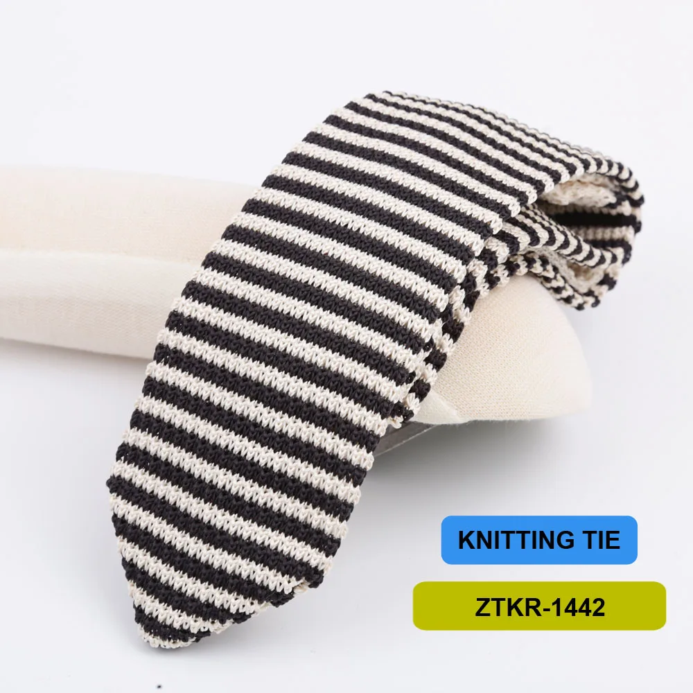 7cm Knitted Ties For Men Slim Fashion Neckties Striped Solid Plain Black Red Knit Tie Men Wedding Daily Casual Neck Cravatas