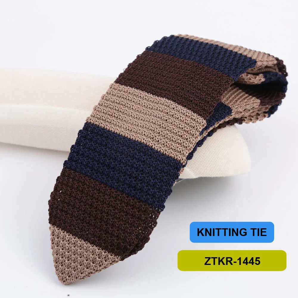 7cm Knitted Ties For Men Slim Fashion Neckties Striped Solid Plain Black Red Knit Tie Men Wedding Daily Casual Neck Cravatas