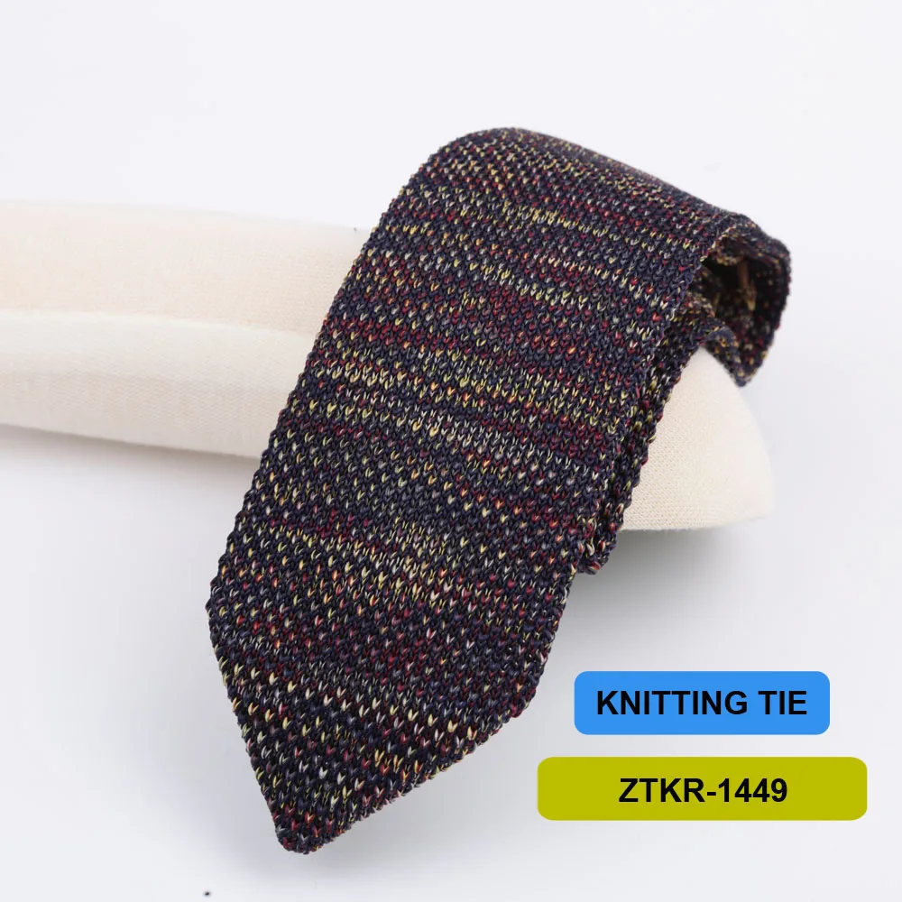 7cm Knitted Ties For Men Slim Fashion Neckties Striped Solid Plain Black Red Knit Tie Men Wedding Daily Casual Neck Cravatas
