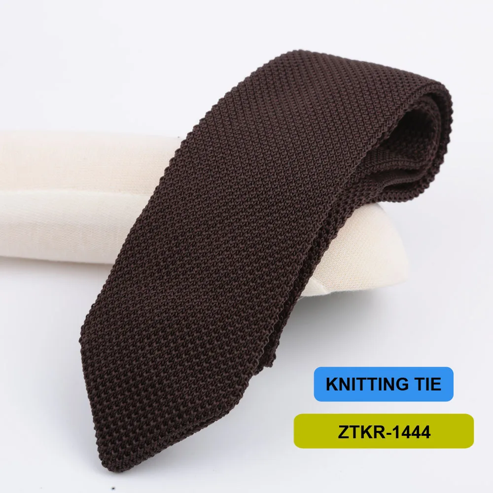 7cm Knitted Ties For Men Slim Fashion Neckties Striped Solid Plain Black Red Knit Tie Men Wedding Daily Casual Neck Cravatas