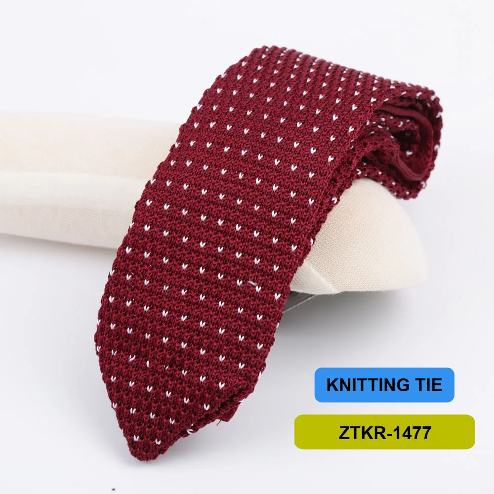 7cm Knitted Ties For Men Slim Fashion Neckties Striped Solid Plain Black Red Knit Tie Men Wedding Daily Casual Neck Cravatas