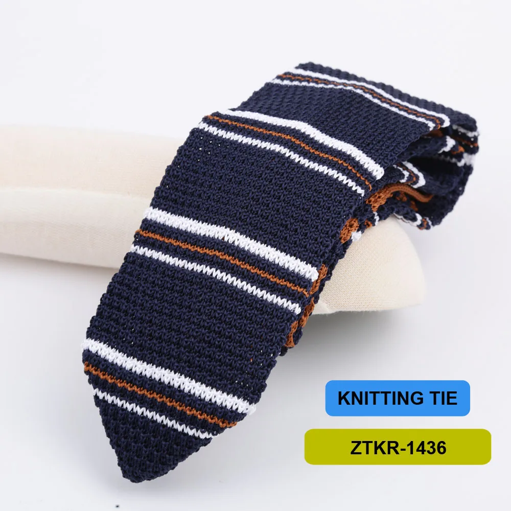 7cm Knitted Ties For Men Slim Fashion Neckties Striped Solid Plain Black Red Knit Tie Men Wedding Daily Casual Neck Cravatas