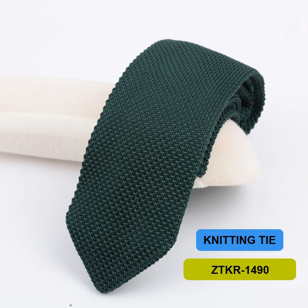 7cm Knitted Ties For Men Slim Fashion Neckties Striped Solid Plain Black Red Knit Tie Men Wedding Daily Casual Neck Cravatas
