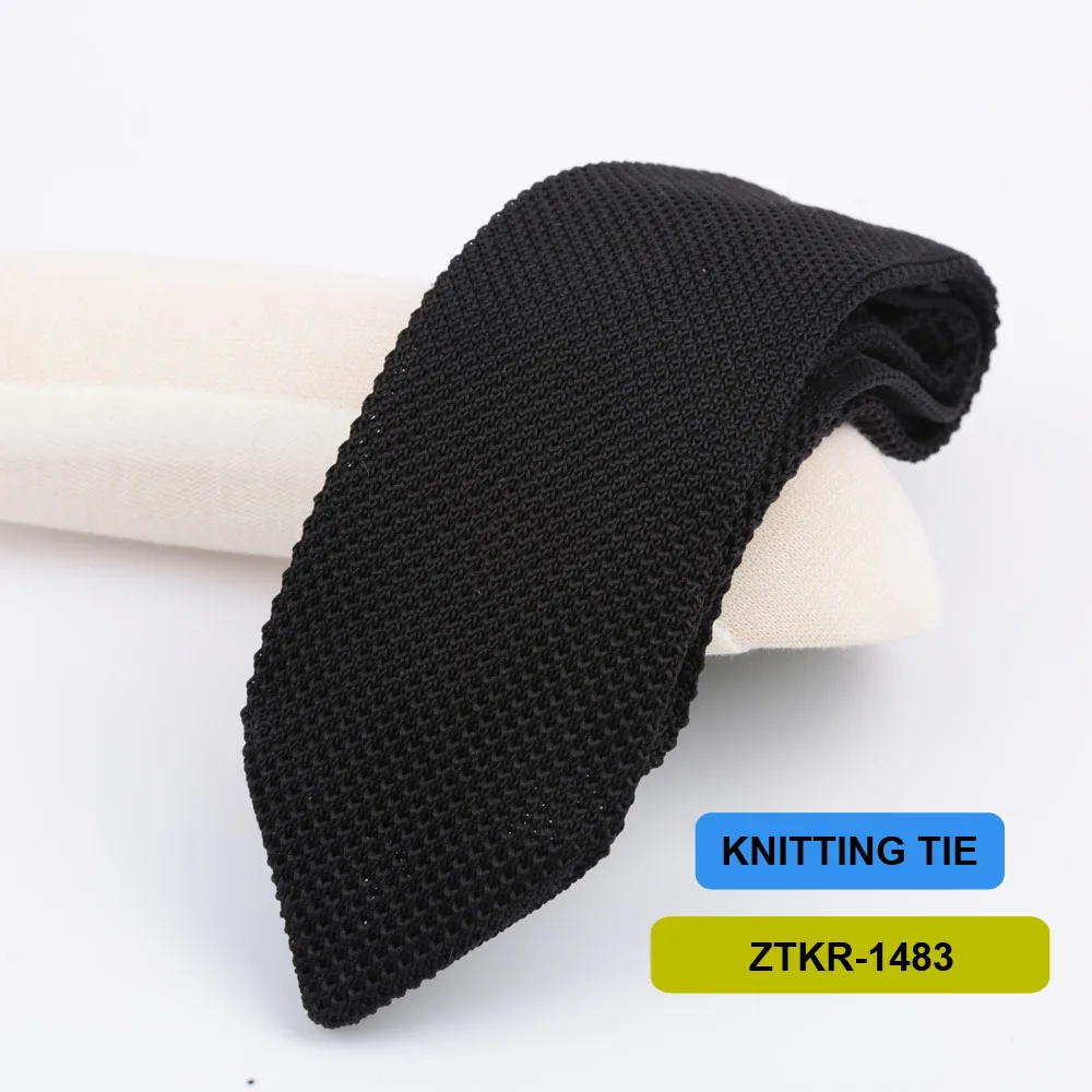 7cm Knitted Ties For Men Slim Fashion Neckties Striped Solid Plain Black Red Knit Tie Men Wedding Daily Casual Neck Cravatas