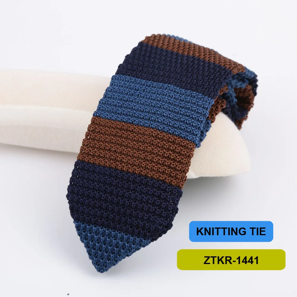 7cm Knitted Ties For Men Slim Fashion Neckties Striped Solid Plain Black Red Knit Tie Men Wedding Daily Casual Neck Cravatas