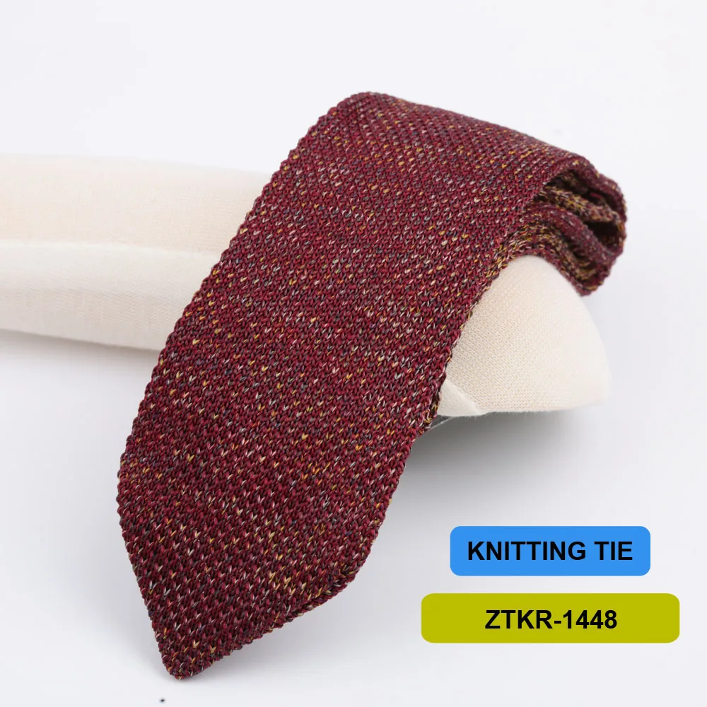 7cm Knitted Ties For Men Slim Fashion Neckties Striped Solid Plain Black Red Knit Tie Men Wedding Daily Casual Neck Cravatas