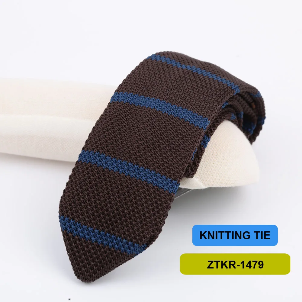 7cm Knitted Ties For Men Slim Fashion Neckties Striped Solid Plain Black Red Knit Tie Men Wedding Daily Casual Neck Cravatas