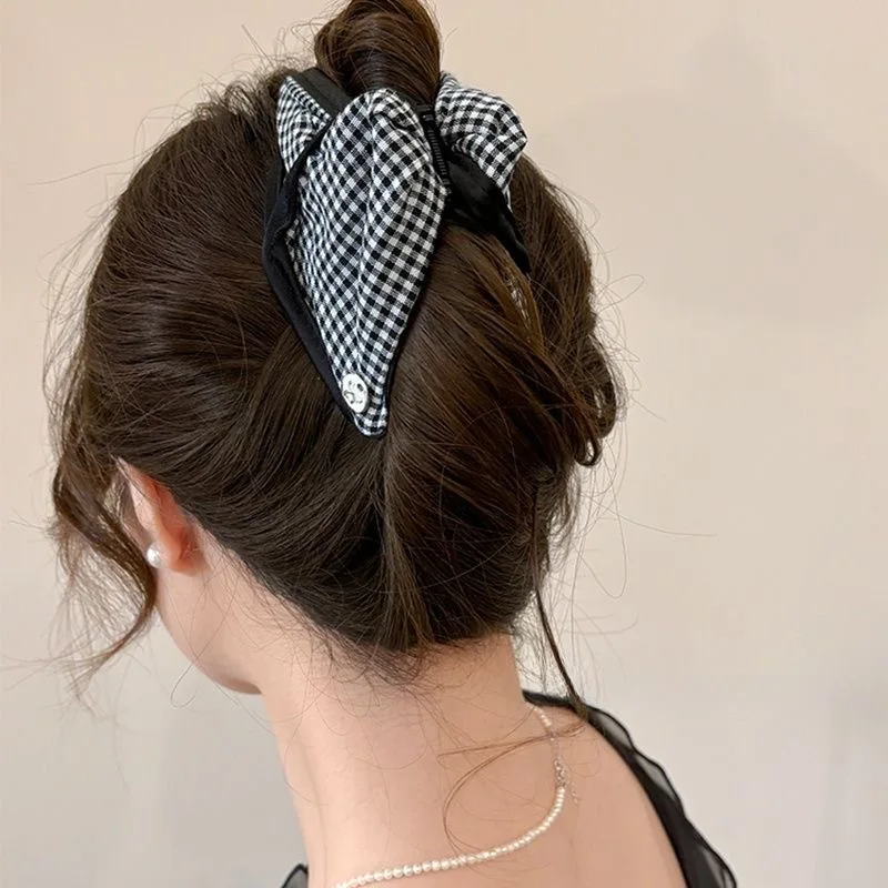 Large Rhinestones Bow Hair Claw Crab Elegant Pearls Hairpins Women Girls Sweet Hair Ornament Hair Clips Fashion Hair Accessories