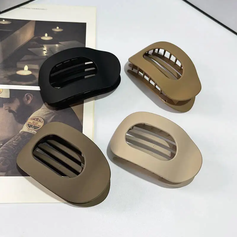 Simple Flat Oval Hair Claw Clip for Women Thin Thick Curly Hair Jaw Clips Shark Barrettes Crab Girl Headwear Hair Accessories