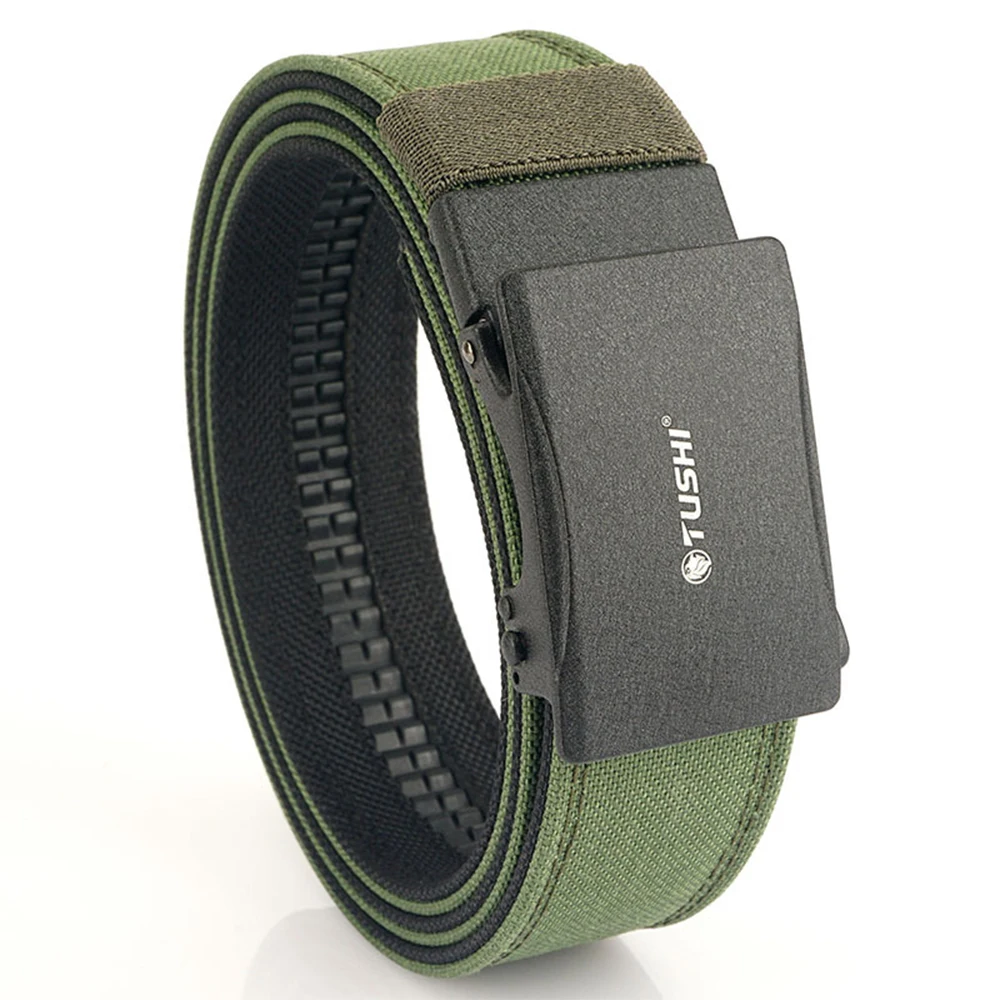TUSHI New Military Belt for Men Sturdy Nylon Metal Automatic Buckle Police Duty Belt Tactical Outdoor Girdle IPSC Accessories