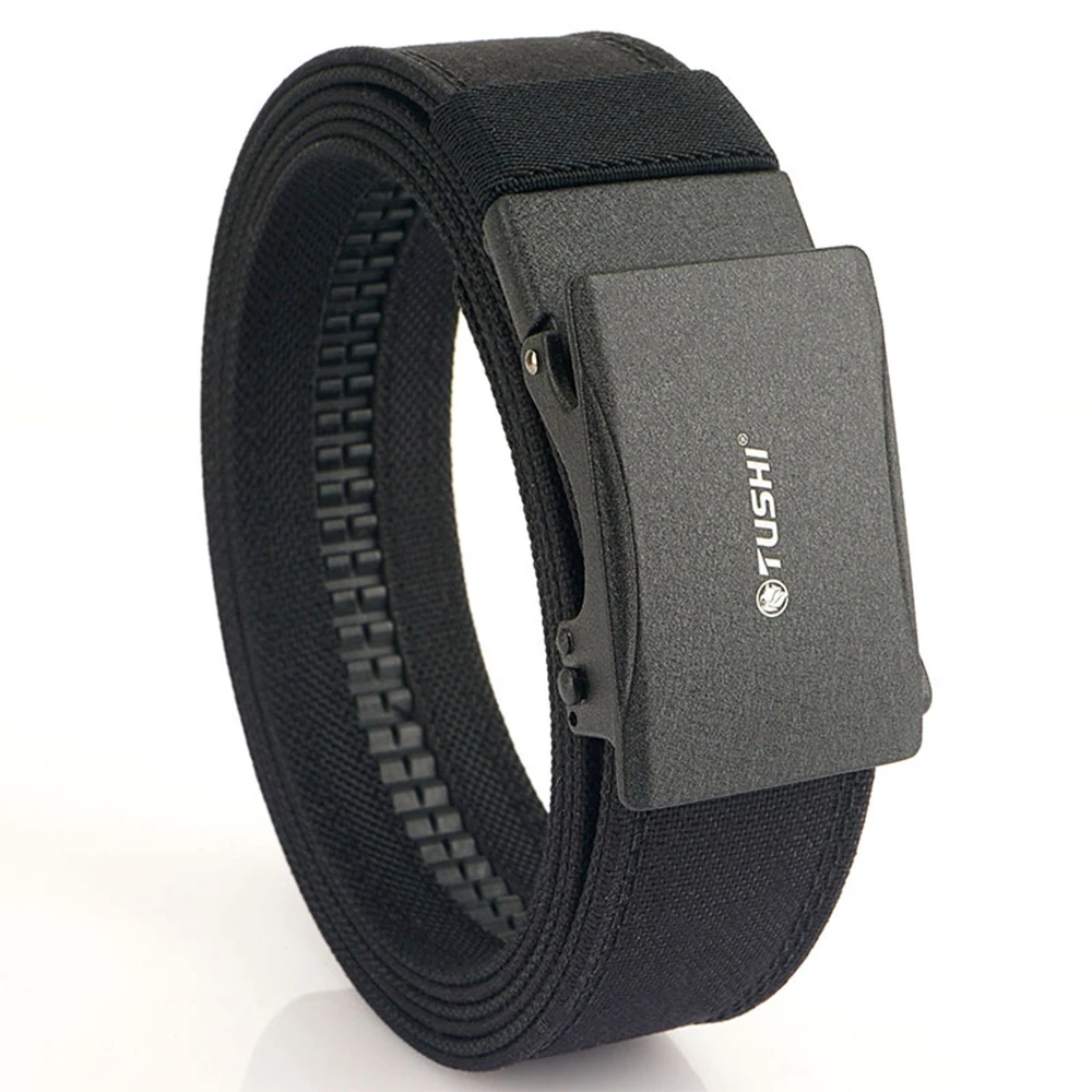 TUSHI New Military Belt for Men Sturdy Nylon Metal Automatic Buckle Police Duty Belt Tactical Outdoor Girdle IPSC Accessories