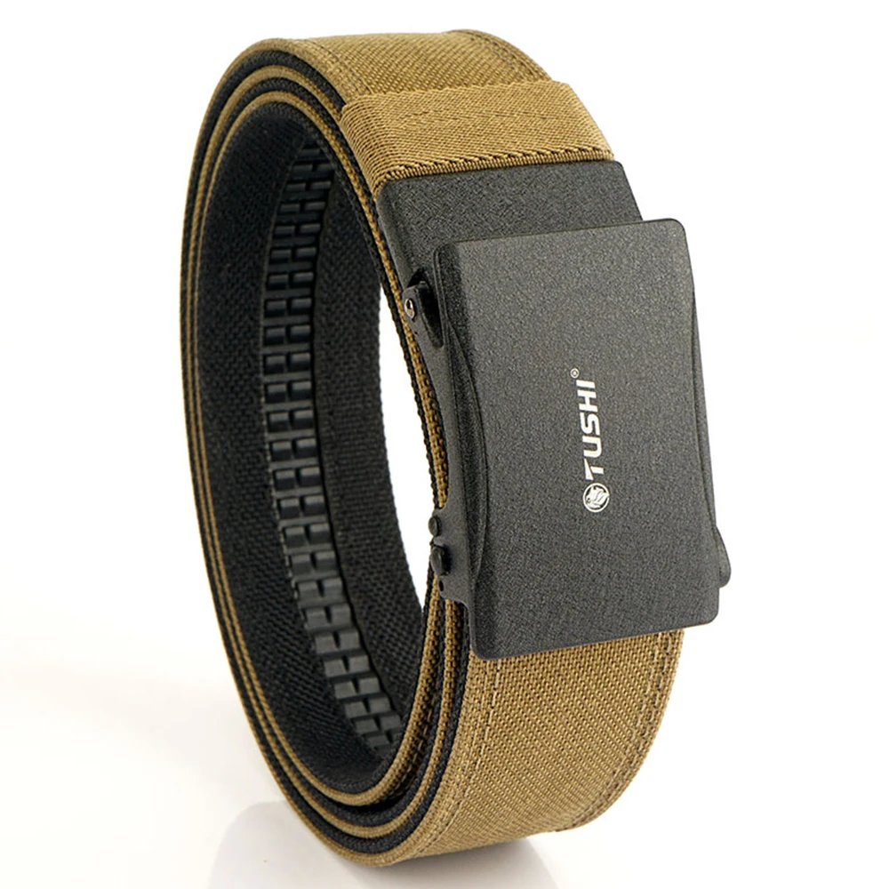 TUSHI New Military Belt for Men Sturdy Nylon Metal Automatic Buckle Police Duty Belt Tactical Outdoor Girdle IPSC Accessories