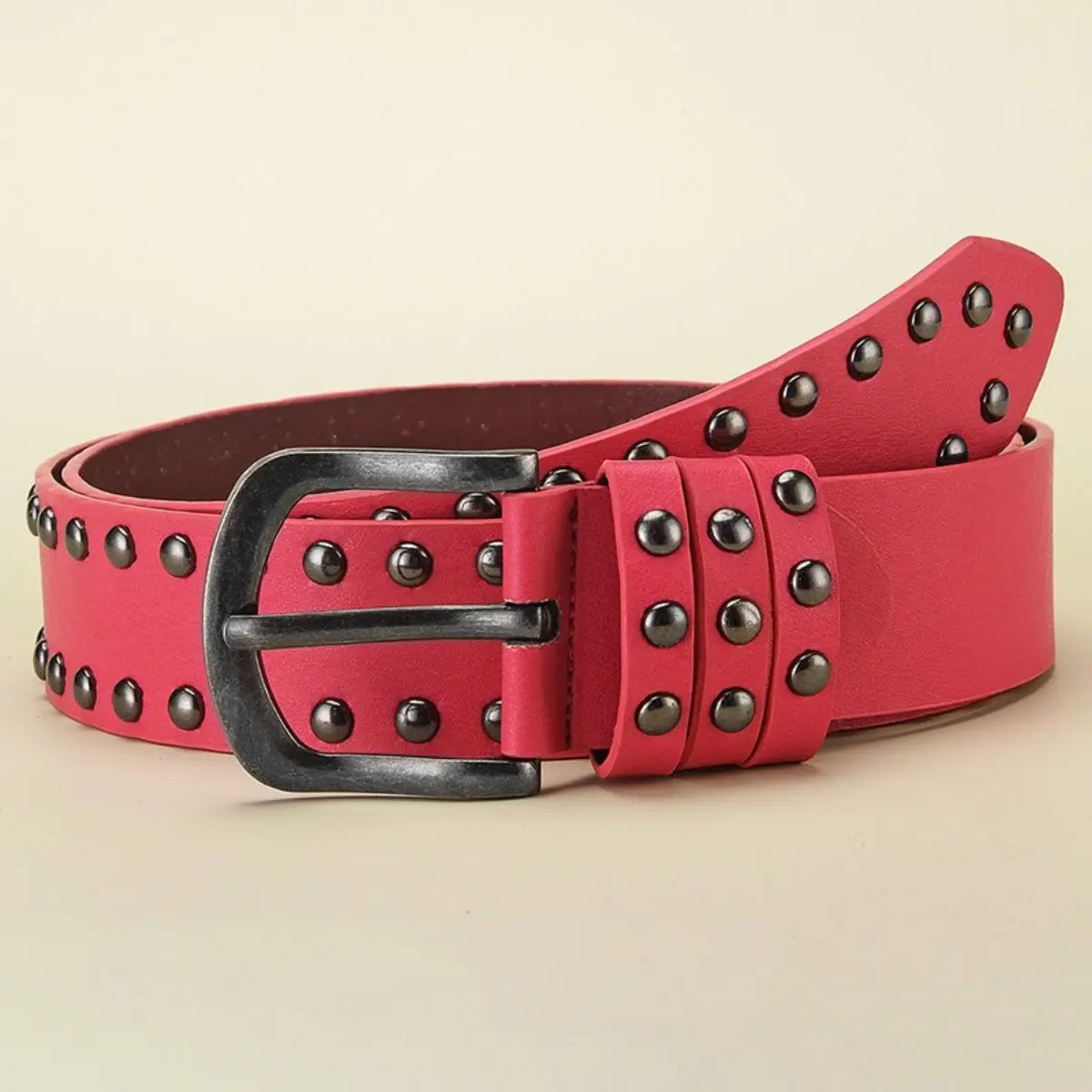 Men's Belt Retro Made Old Alloy Needle Buckle Belt Circular Rivet Women's Belt Punk Hip Hop Rock Style Jeans Belt Cheap Belt