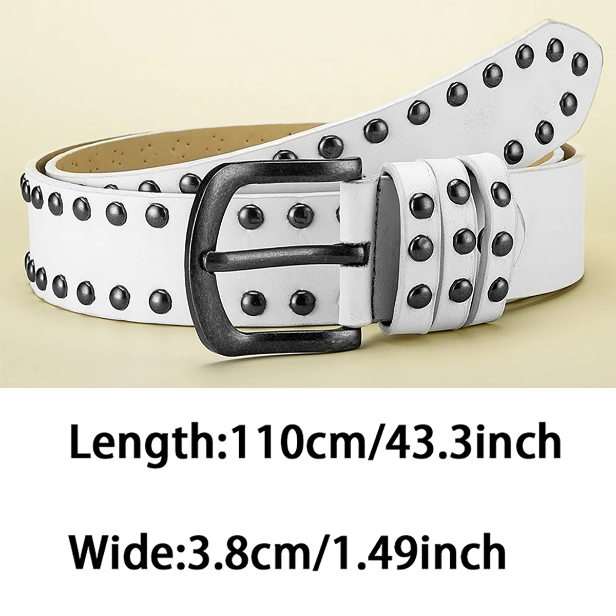 Men's Belt Retro Made Old Alloy Needle Buckle Belt Circular Rivet Women's Belt Punk Hip Hop Rock Style Jeans Belt Cheap Belt