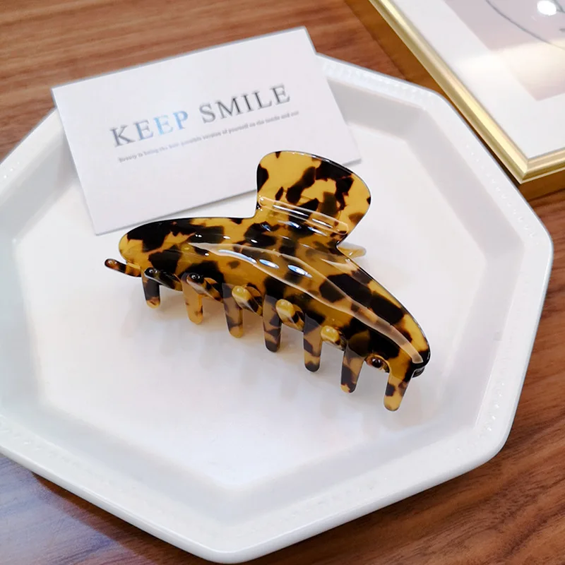 Vintage Acetate Leopard Print Acrylic Hairpins Hair Clip Crab Hair Claws For Women Girl Hair Accessories Headdress Party Gifts