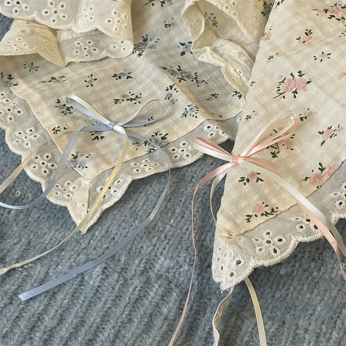 Summer Fresh Lace Hair Band, Silk Scarf, Hair Accessory, Retro Country Style Headwear, Bohemian Style, Travel to the Seaside