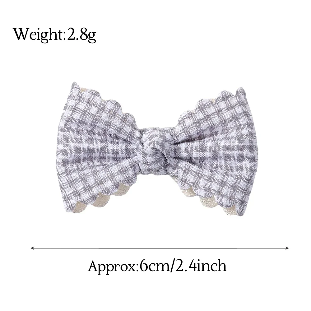 2/6pcs Sweet Flower Print Hair Bow Clips for Baby Girls Lace Side Pastoral Cotton Hairpin Barrettes Headwear Hair Accessories
