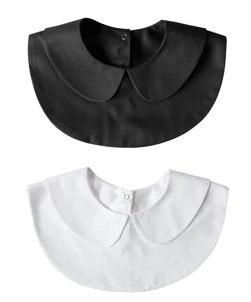 1/2Pcs Lady's Fake Collar Half Shirt Blouse Detachable Dickey False Collar Cute Lapel Round Collar for Women