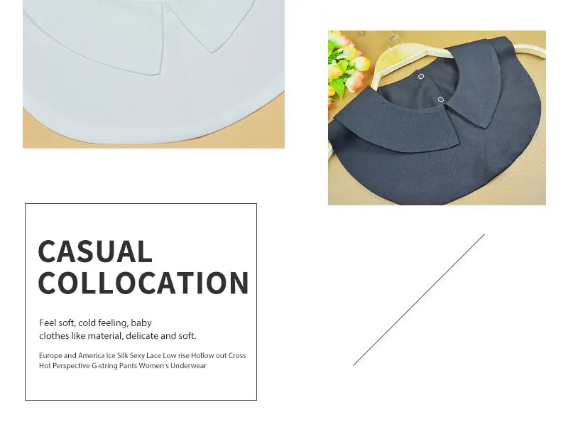 1/2Pcs Lady's Fake Collar Half Shirt Blouse Detachable Dickey False Collar Cute Lapel Round Collar for Women