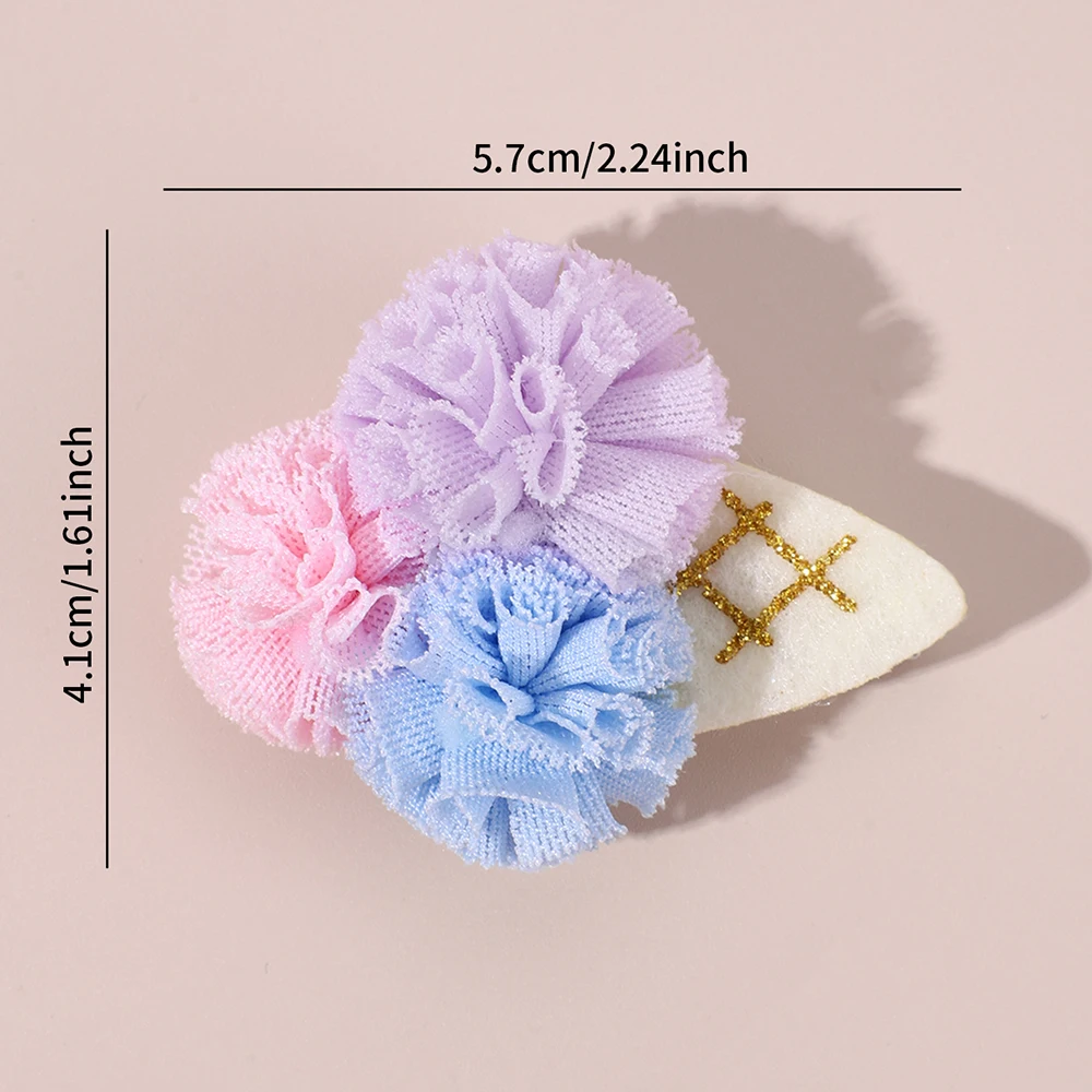 2Pcs Ice Cream Cone Hair Clips Sweet Pink Simulated Ice Cream Hairpins For Baby Girls Children Cute Headdress Hair Accessories