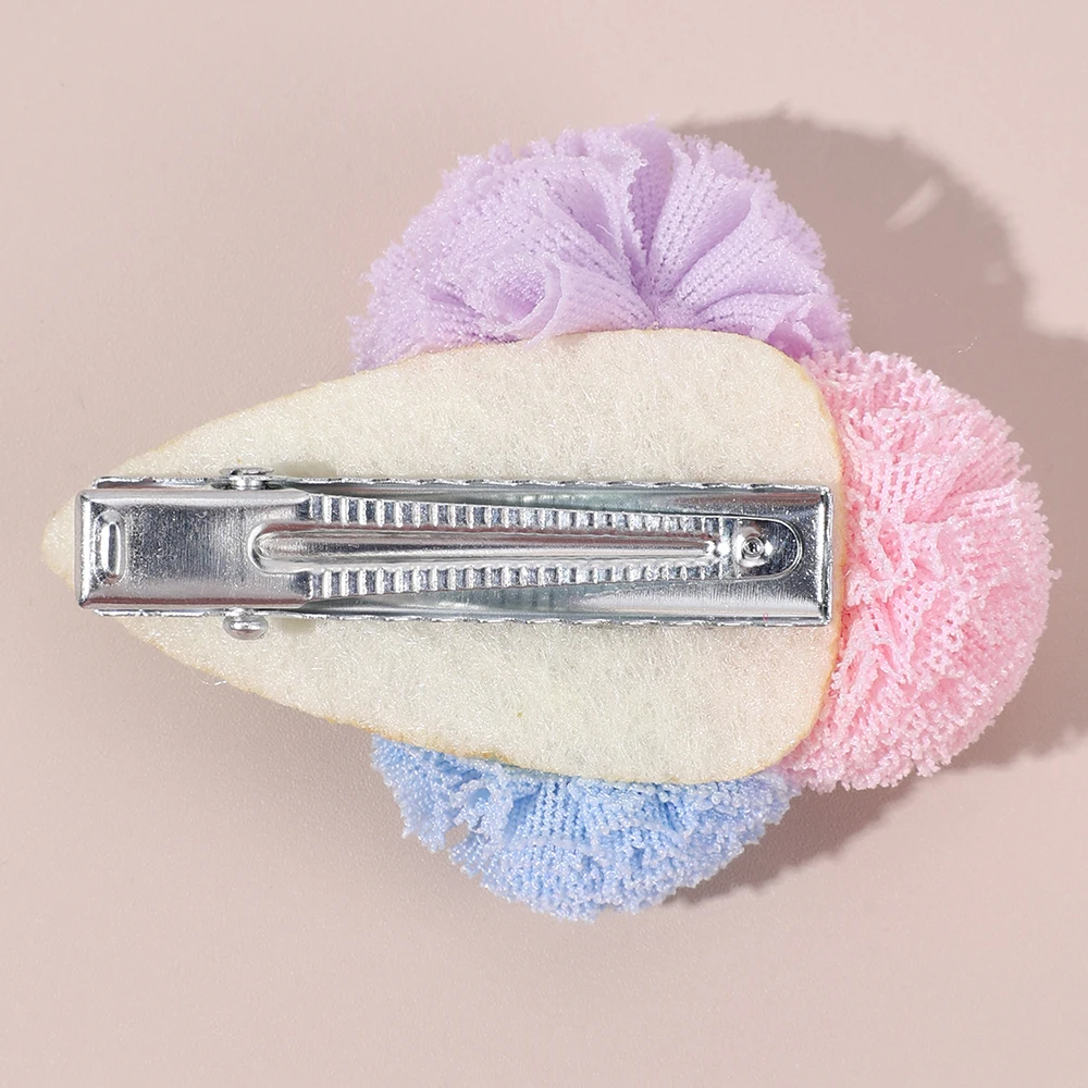 2Pcs Ice Cream Cone Hair Clips Sweet Pink Simulated Ice Cream Hairpins For Baby Girls Children Cute Headdress Hair Accessories