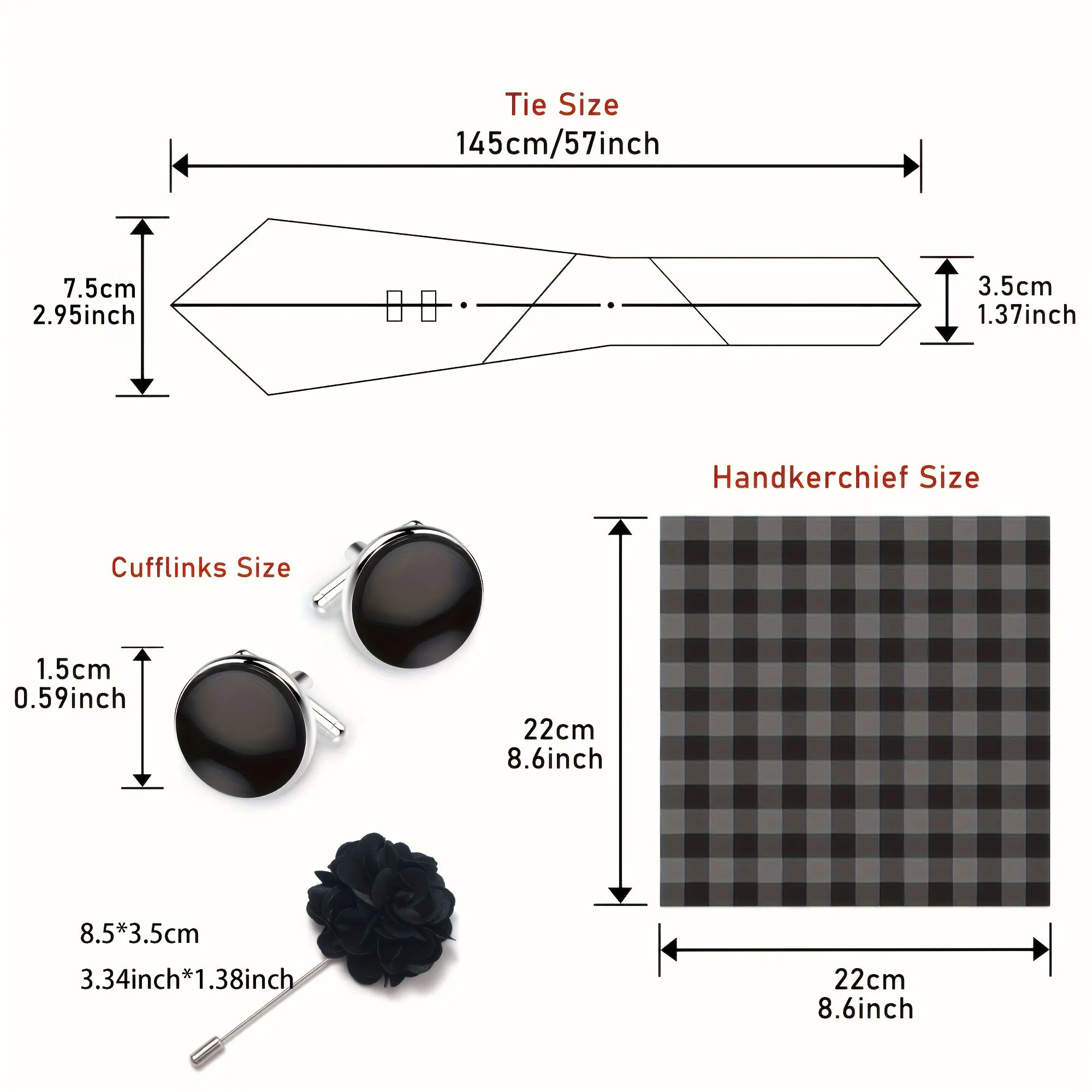 Great Quality Pink Floral Bow Tie Pocket Squares Cufflink Brooch Clip Pin Set Man Necktie Suit Accessories Birthday Gift