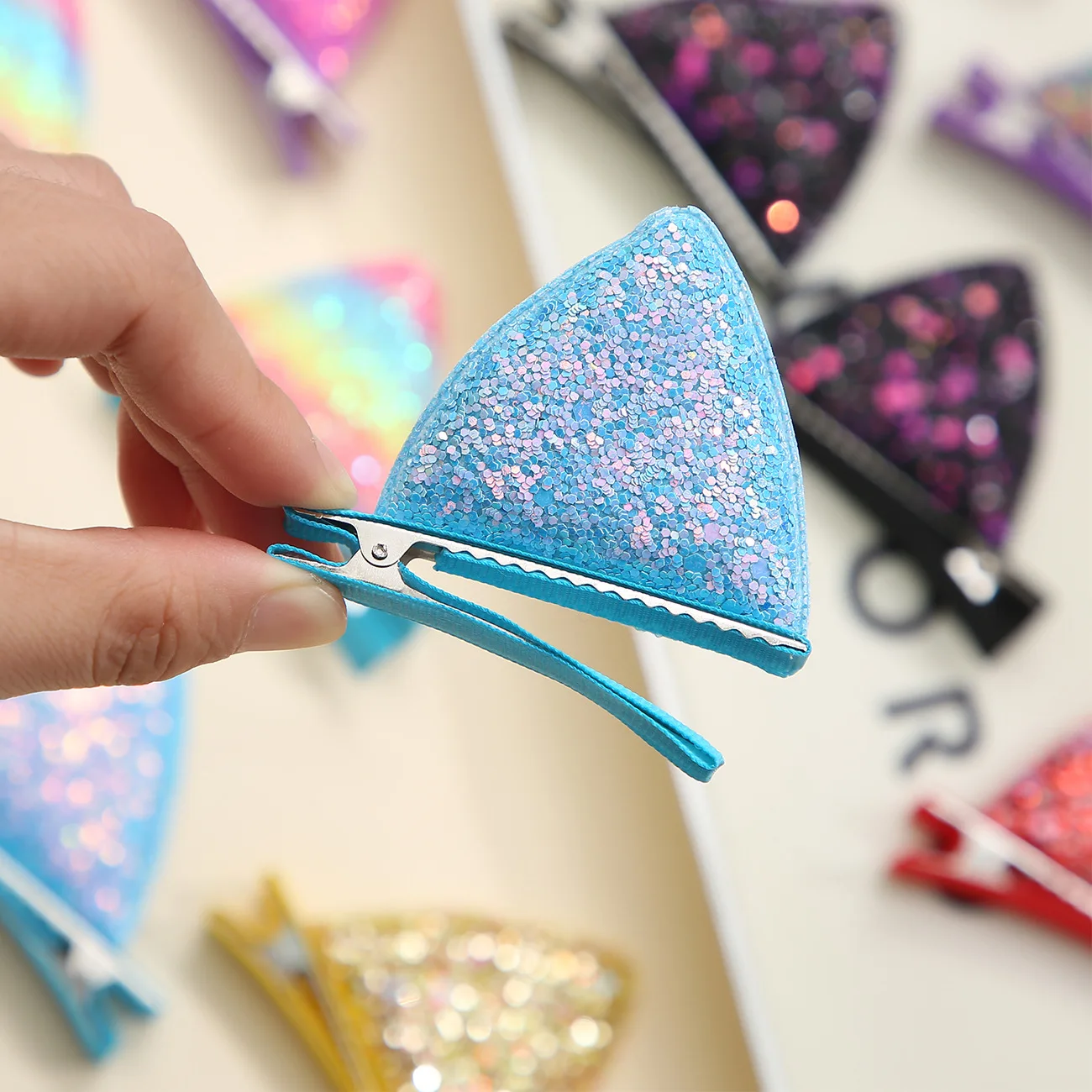 New Candy Colour Girls Hair Clips Cute Hundred Princess Cat Ears Duckbill Clip Cartoon Barrettes Headdress Hair Accessories