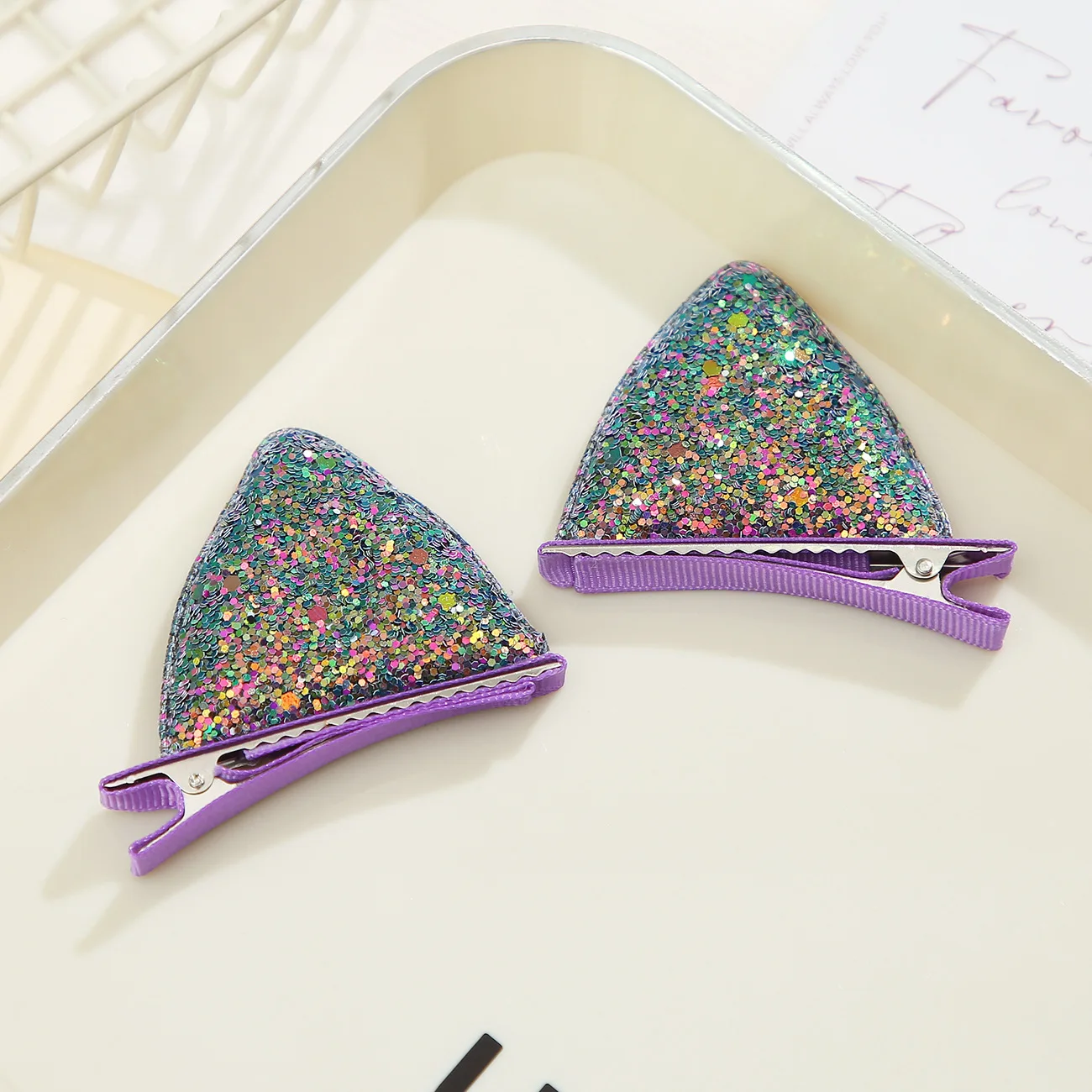 New Candy Colour Girls Hair Clips Cute Hundred Princess Cat Ears Duckbill Clip Cartoon Barrettes Headdress Hair Accessories