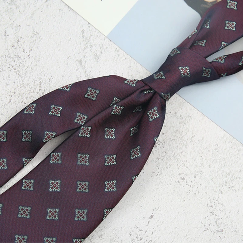 2025 New Arrival Brown Necktie Men Business Formal Striped Cartoon Neck Ties 8cm White Green Polka Dot Tie Tuxedo Wedding Cravat