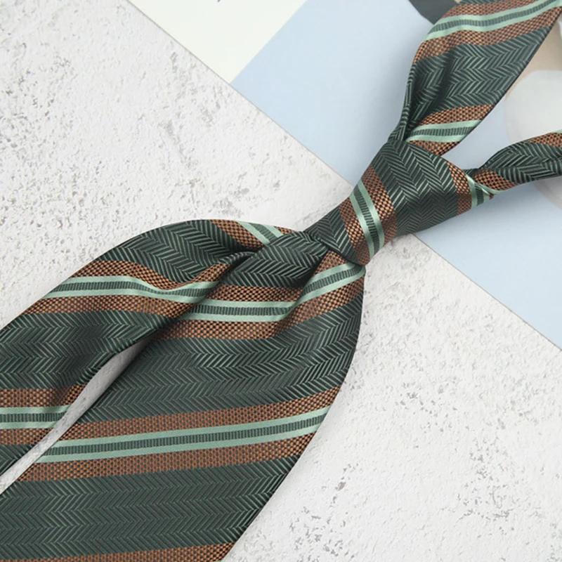 2025 New Arrival Brown Necktie Men Business Formal Striped Cartoon Neck Ties 8cm White Green Polka Dot Tie Tuxedo Wedding Cravat