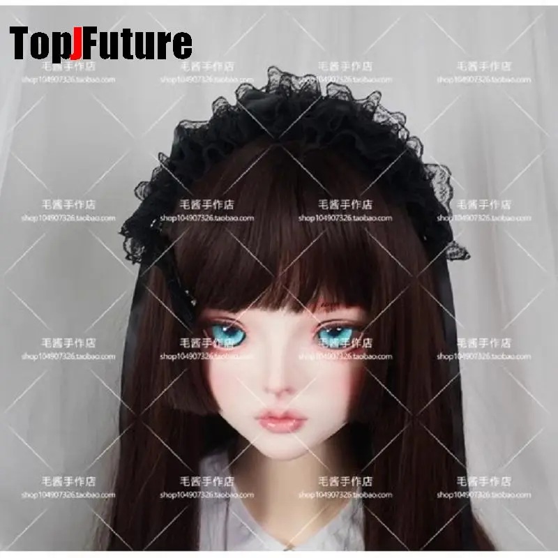 Streetwear Y2k Girl Women Gothic Lolita Cosplay Harajuku Punk Steampunk Lace Spike Cross Hairbands Hairband Fold Bow Eye Mask