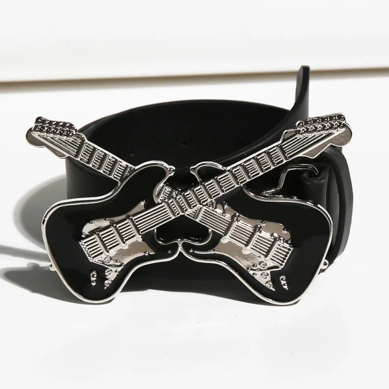 Men's Belt Bohemian Style Gothic guitar Bucket Rock and roll Women's Belt Jeans Belt Female Punk Rock Sexpot Y2K Waistband Male