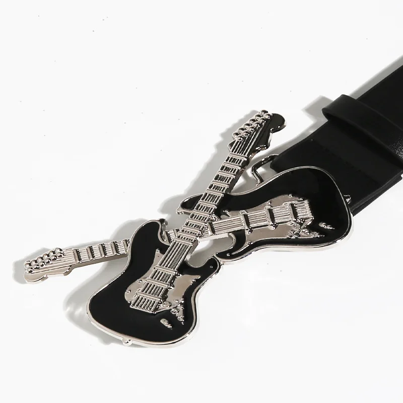 Men's Belt Bohemian Style Gothic guitar Bucket Rock and roll Women's Belt Jeans Belt Female Punk Rock Sexpot Y2K Waistband Male
