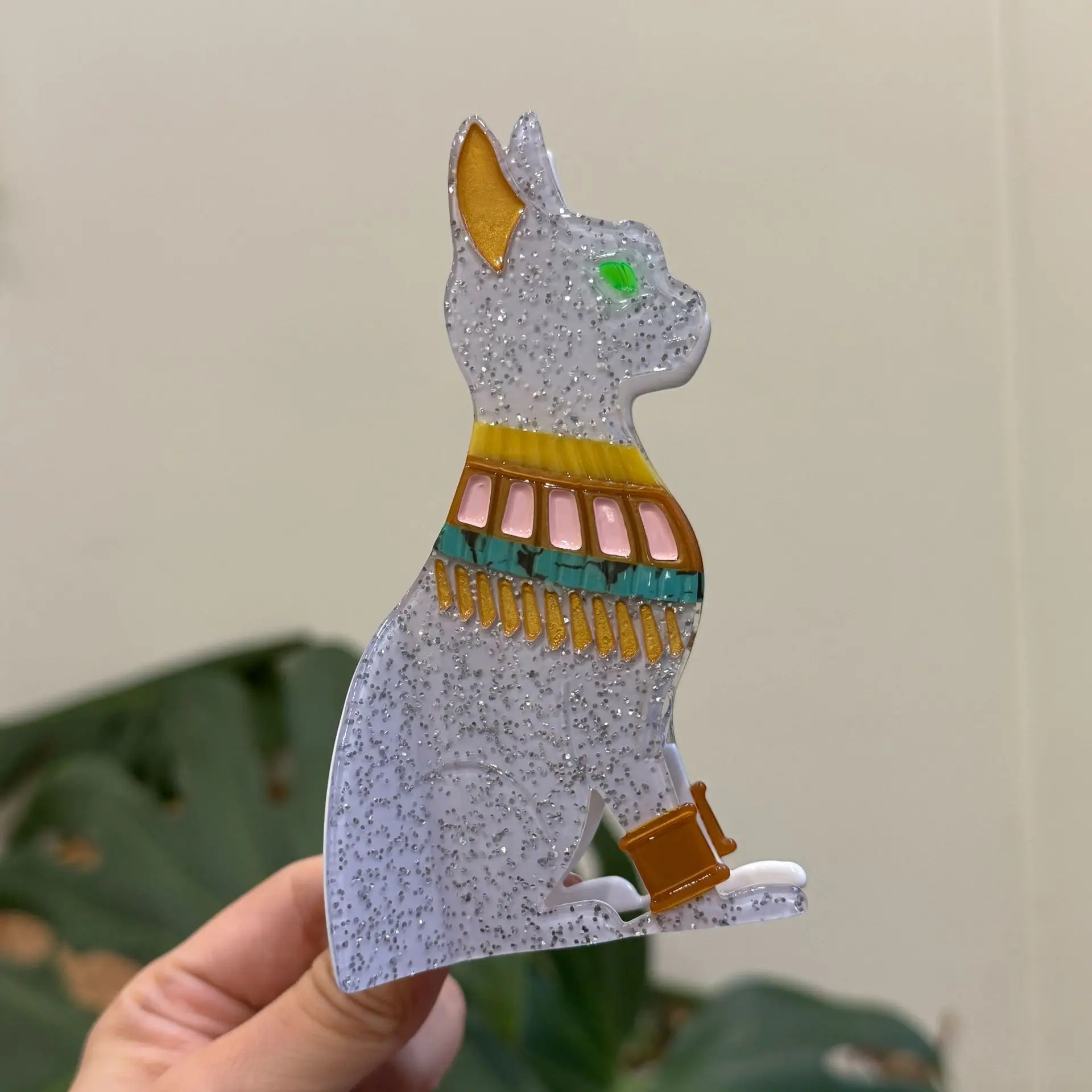 1pc New Personalized Egyptian Cat Acetic Acid Hair Puller, Cute European and American Cat Hair Clip and Accessories