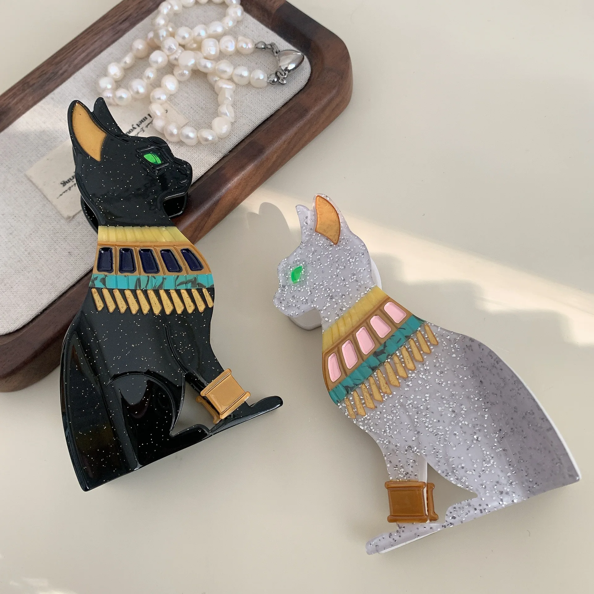 1pc New Personalized Egyptian Cat Acetic Acid Hair Puller, Cute European and American Cat Hair Clip and Accessories