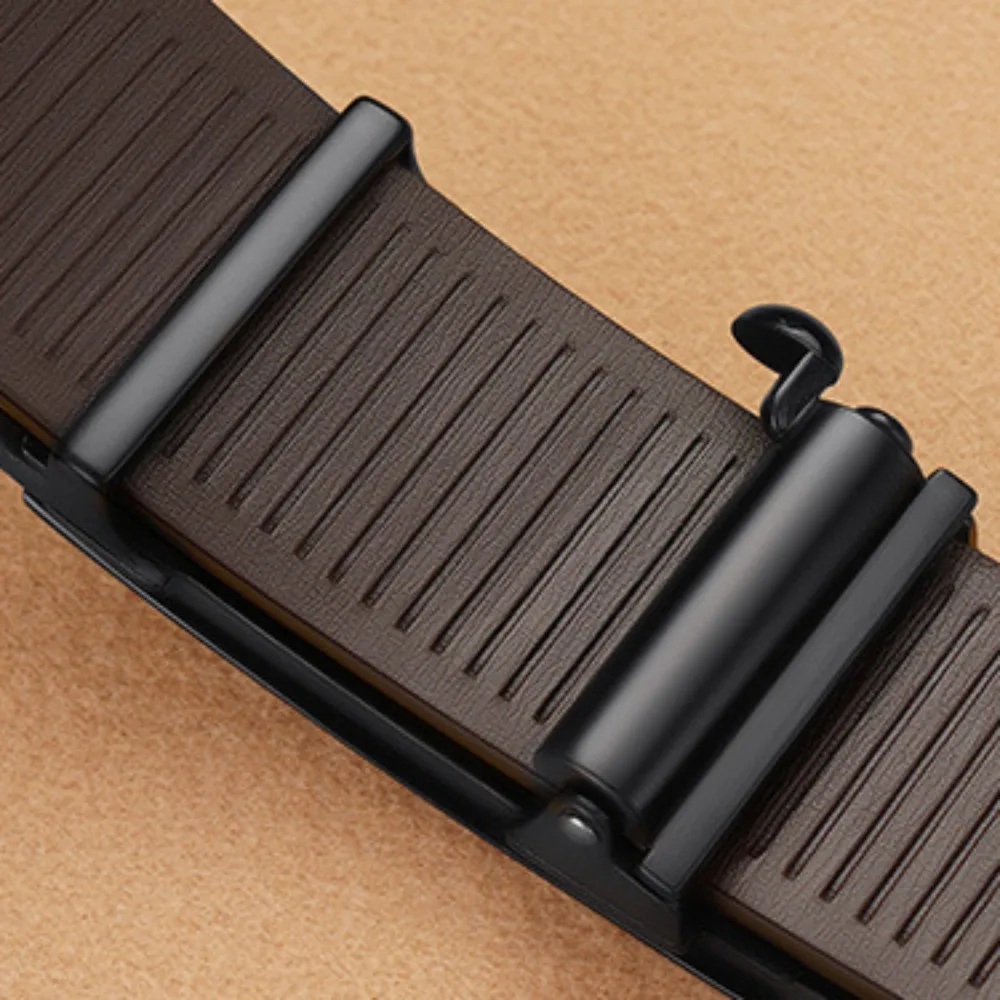 New Fashion Men's Belt Toothless Automatic Buckle Belt Alloy Letter Button for Business Fashion High Quality Men's Strap